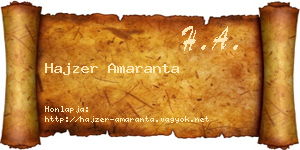 Hajzer Amaranta névjegykártya